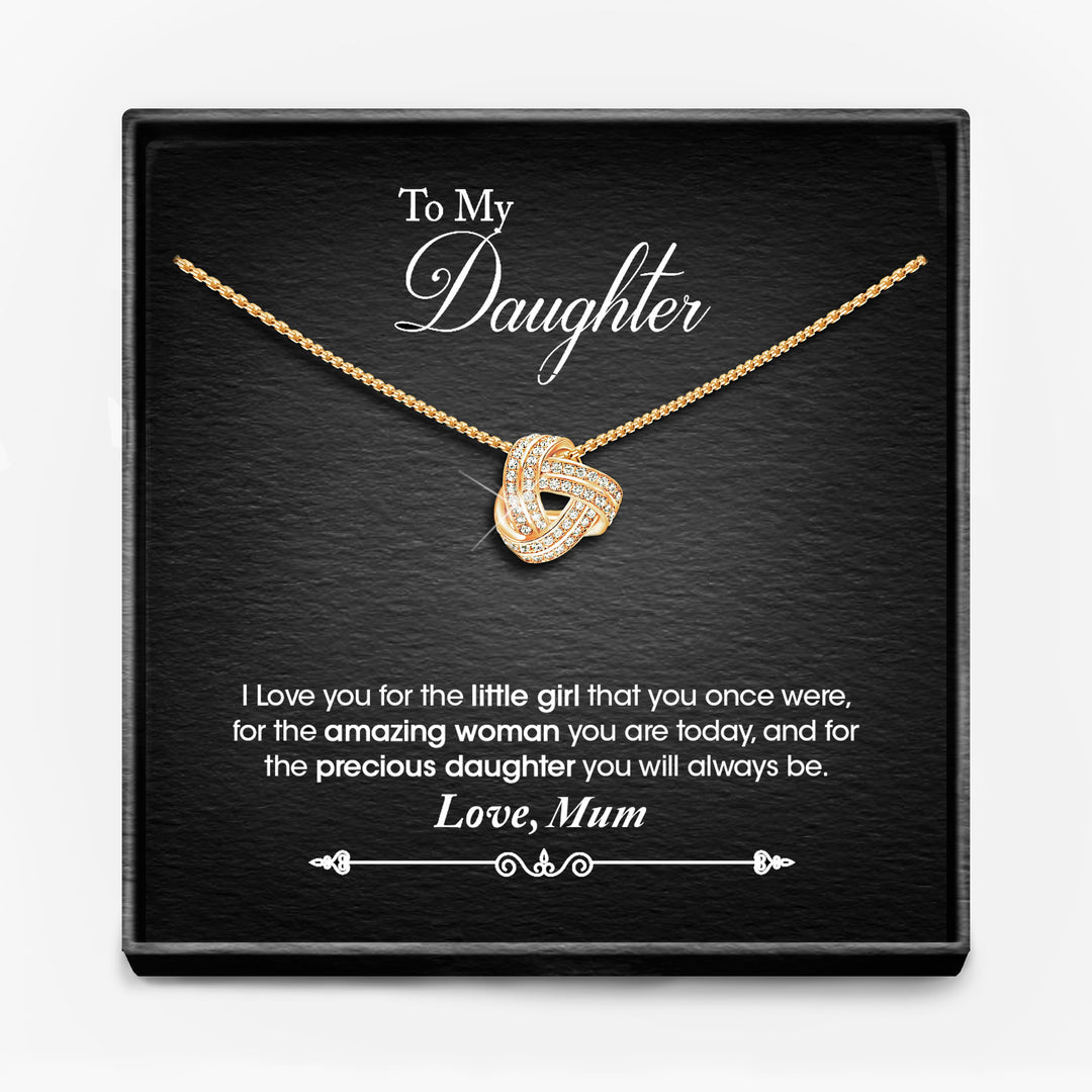 TO MY DAUGHTER, LOVE MUM/ MUM AND DAD/ DAD -   Infinity Knot Necklace