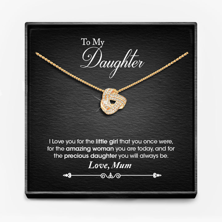 TO MY DAUGHTER, LOVE MUM/ MUM AND DAD/ DAD -   Infinity Knot Necklace