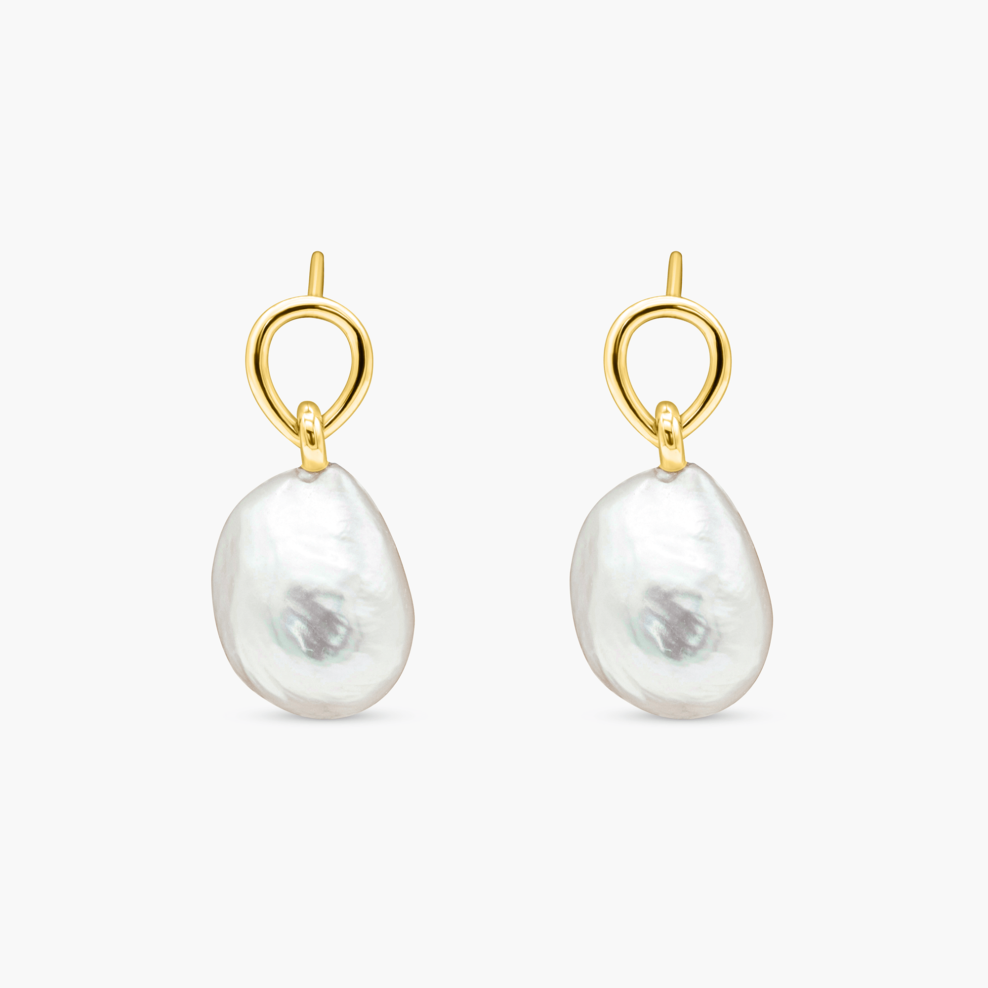 Knot Baroque Pearl Drop Earrings in Gold