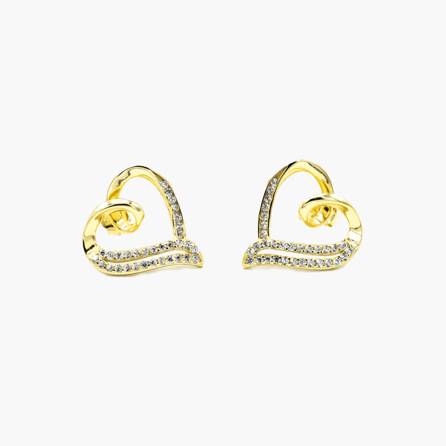 Love Heart Earrings Gold
