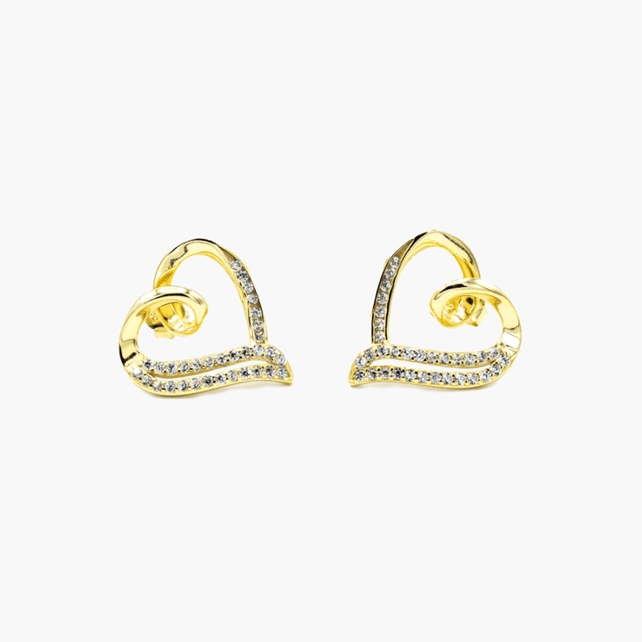 Love Heart Earrings Gold