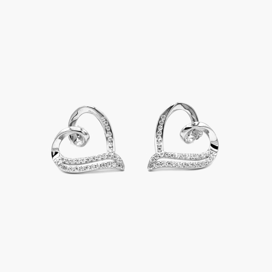 Love Heart Earrings Silver