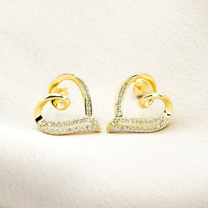 Love Heart Earrings Gold