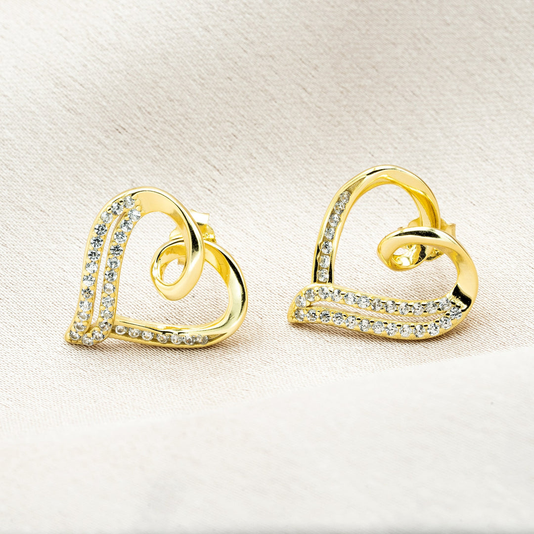 Love Heart Earrings Gold