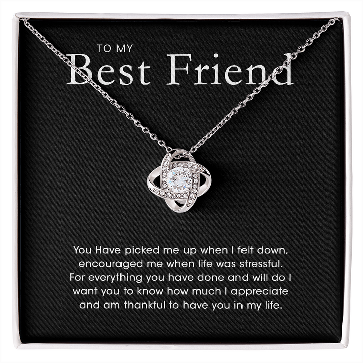To My Best Friend - Silver Love Knot Necklace