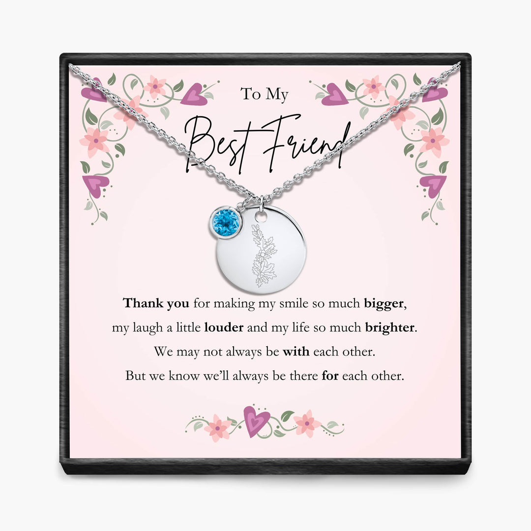 To My Best Friend -  Birth Month Pendant Necklace