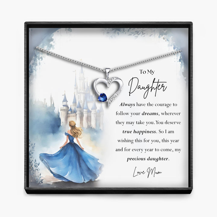 My/Our Daughter - Cinderella Silver Sacred Heart Necklace - 5 Colours