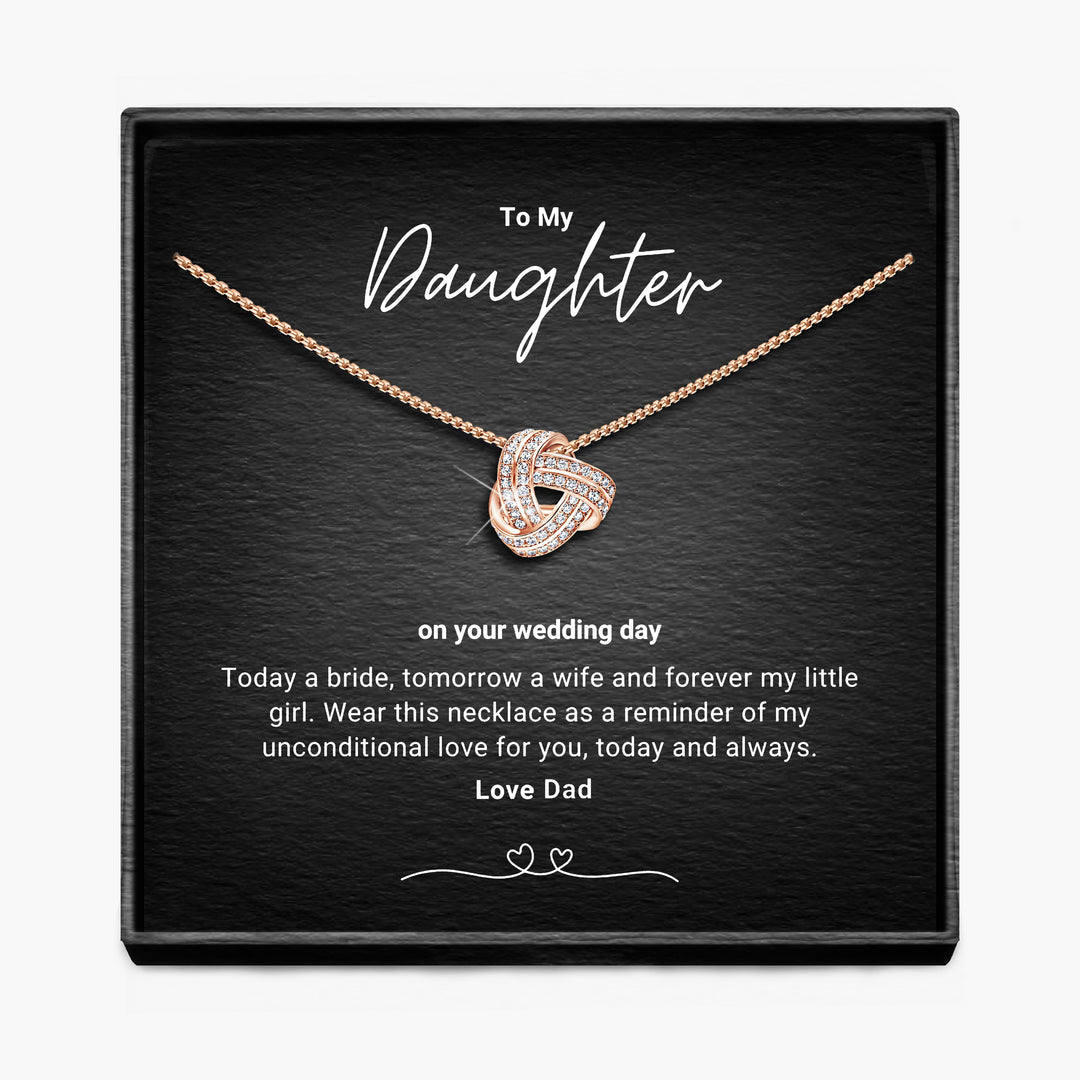 To My Daughter, Bride To Be - Mom & Dad - Infinity Knot Necklace