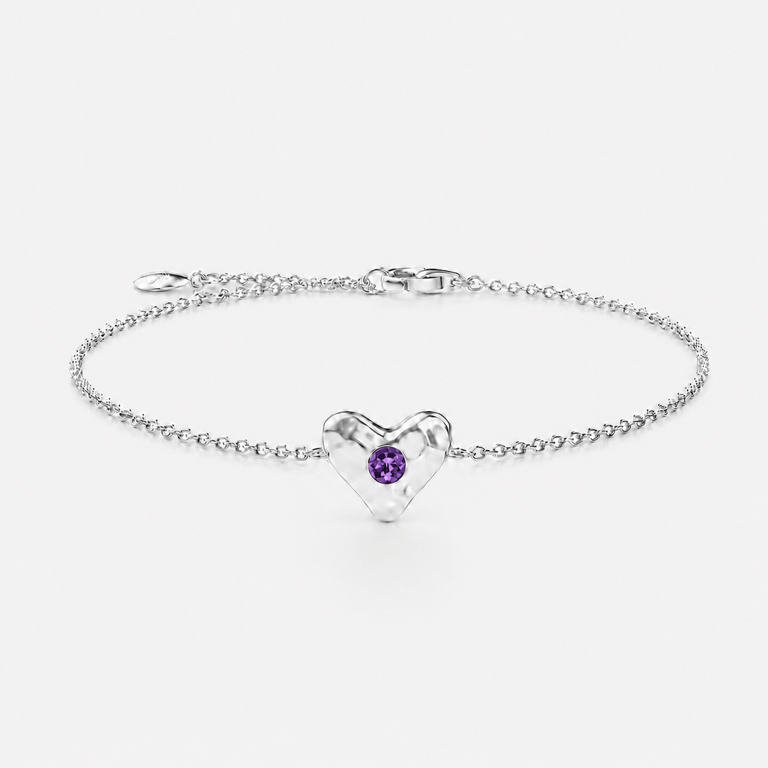 Birthstone Heart Bracelet