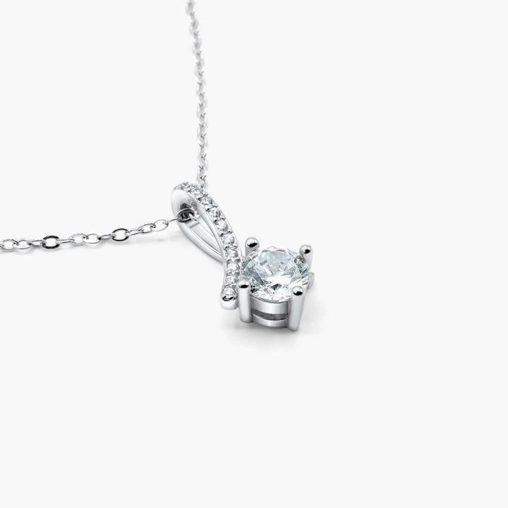 "TO OUR DAUGHTER, LOVE MUM & DAD" WHITE GOLD NECKLACE