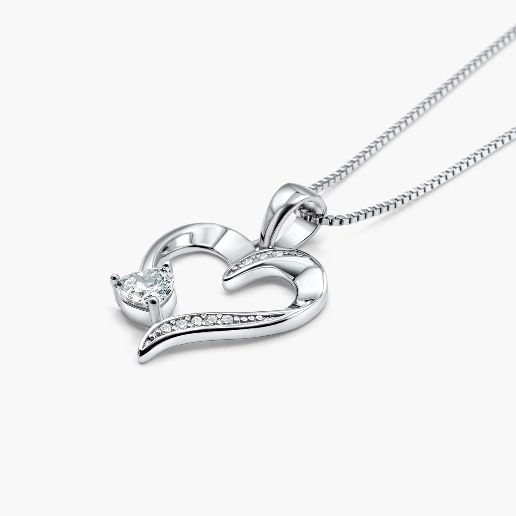Jeulia Collana in Argento Sterling Doppio Cuore Jeulia Collana in Argento Sterling Doppio Cuore