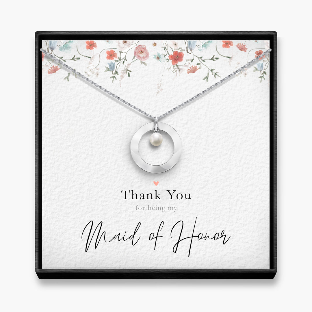 Thank You - Maid Of Honor Pearl Necklace