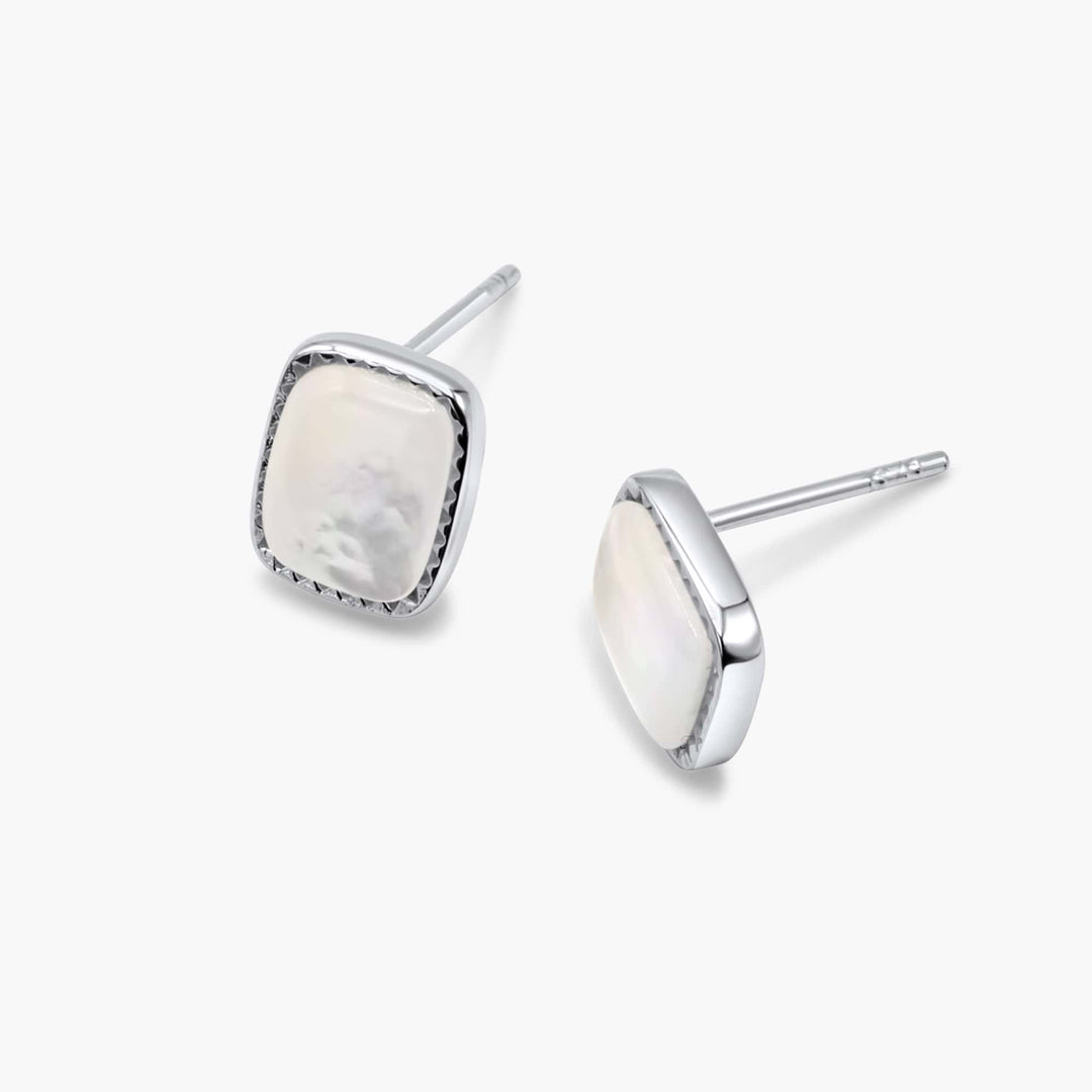 Iridescent Pearl Sterling Silver  Stud Earrings