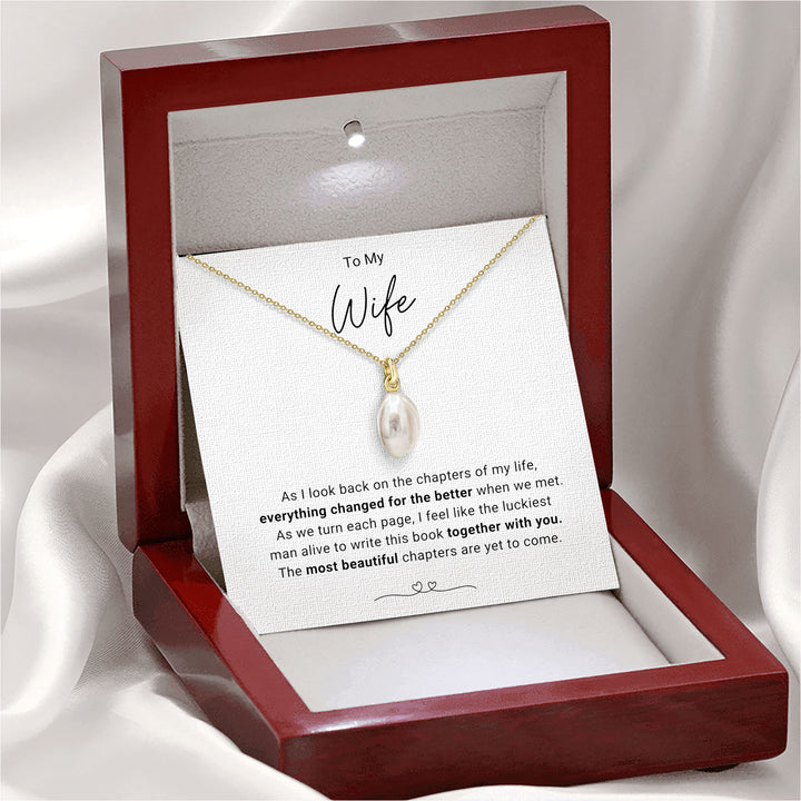 Chapters of My Life - Wife Freshwater Baroque Pearl Pendant Necklace