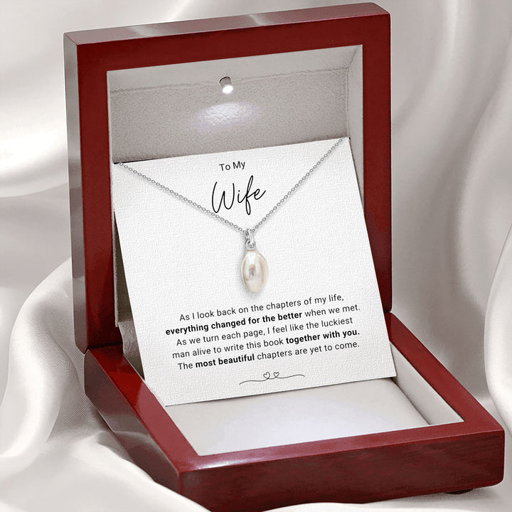 Chapters of My Life - Wife Freshwater Baroque Pearl Pendant Necklace