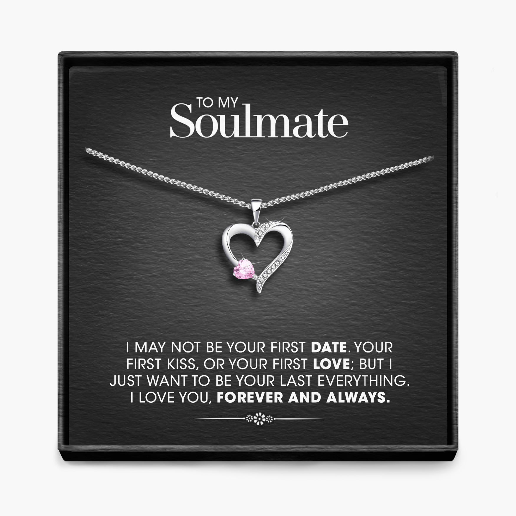 SOULMATE FOREVER AND ALWAYS Sterling Silver Sacred Heart Necklace Talia Rae