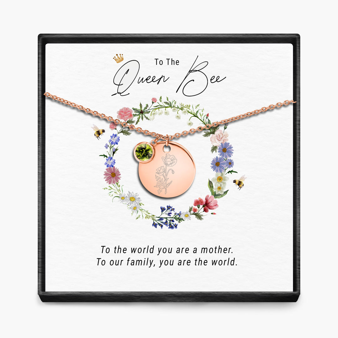 The Queen Bee -  Birth Month Pendant Necklace
