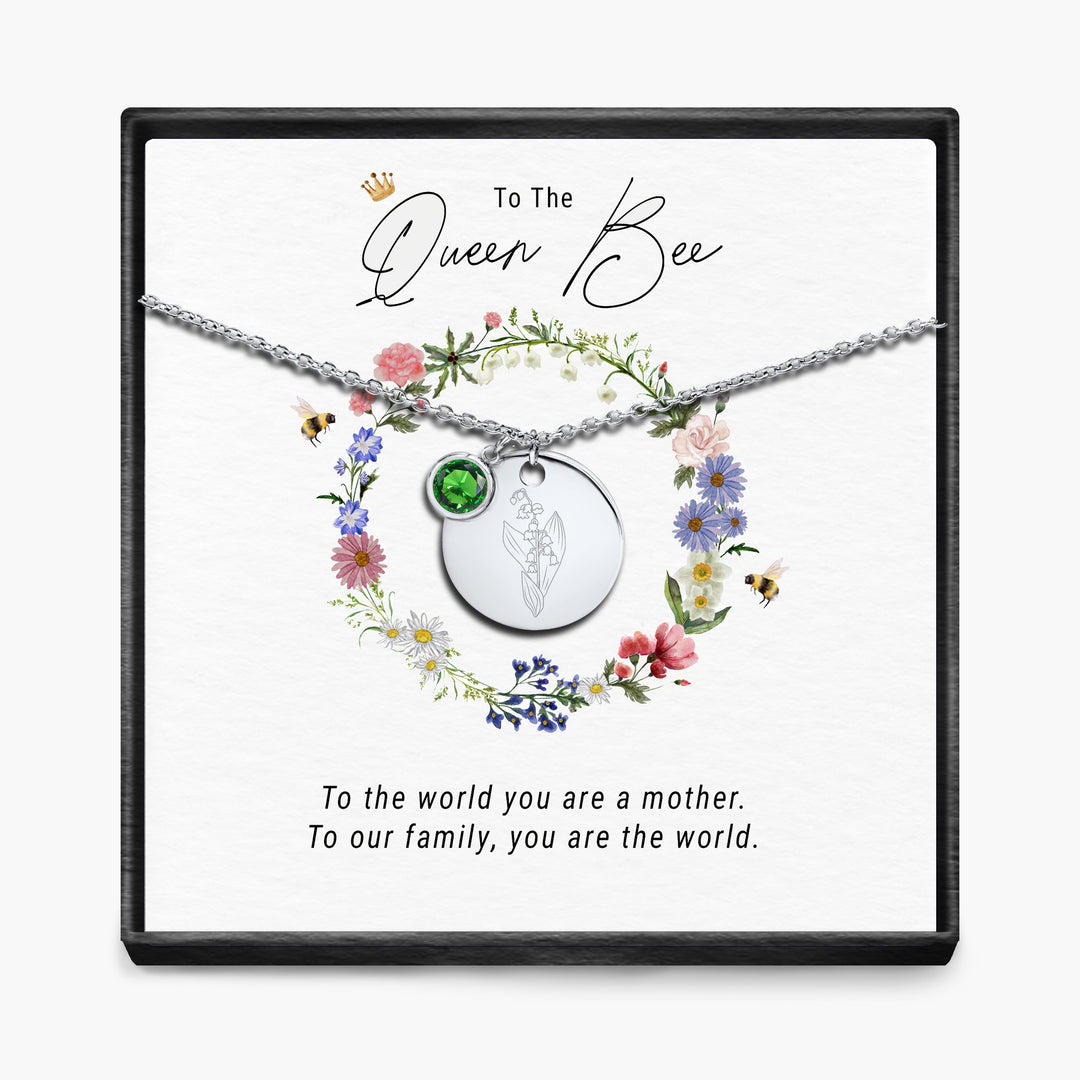 The Queen Bee -  Birth Month Pendant Necklace