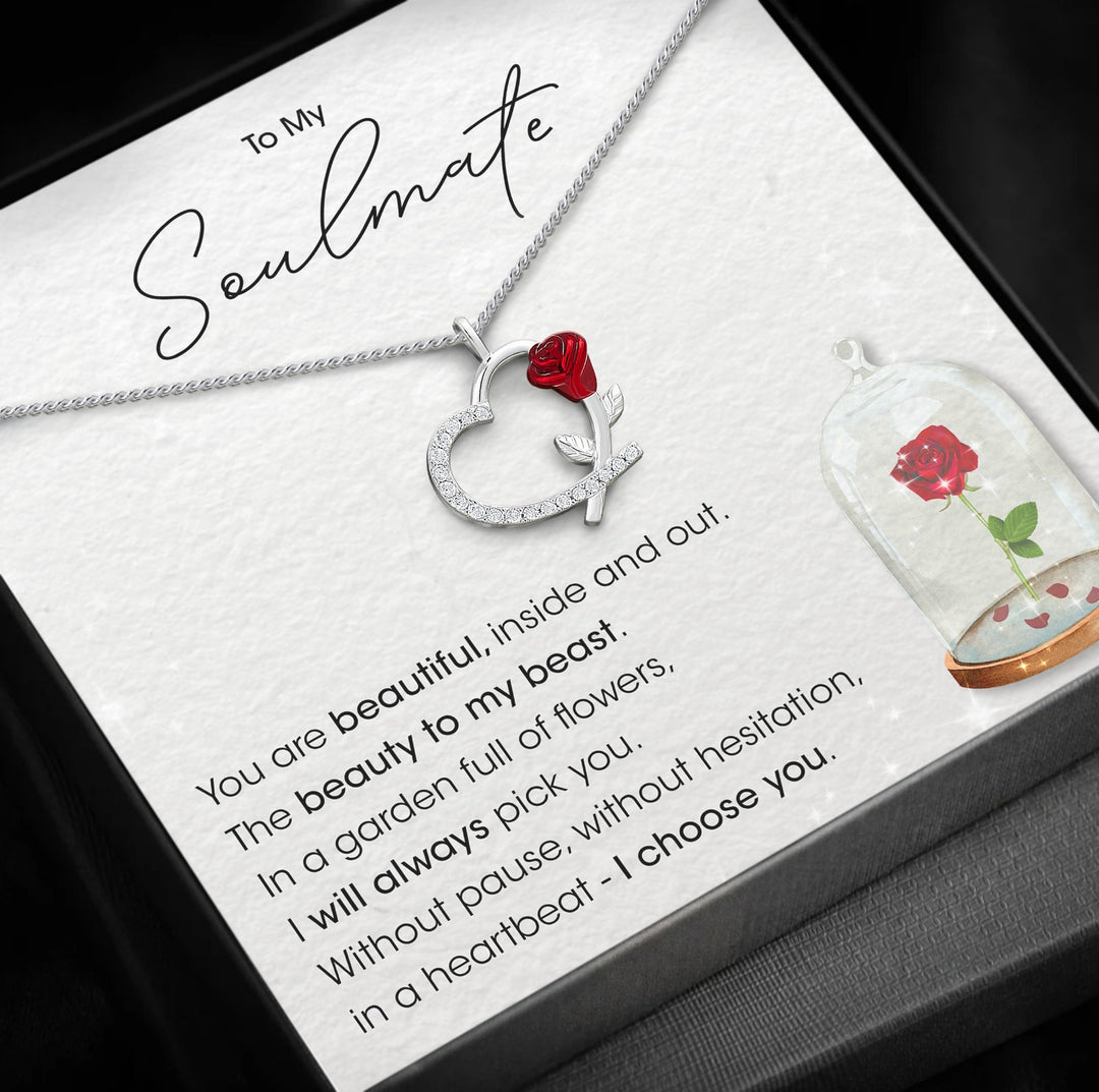 Soulmate - Rose Heart Necklace