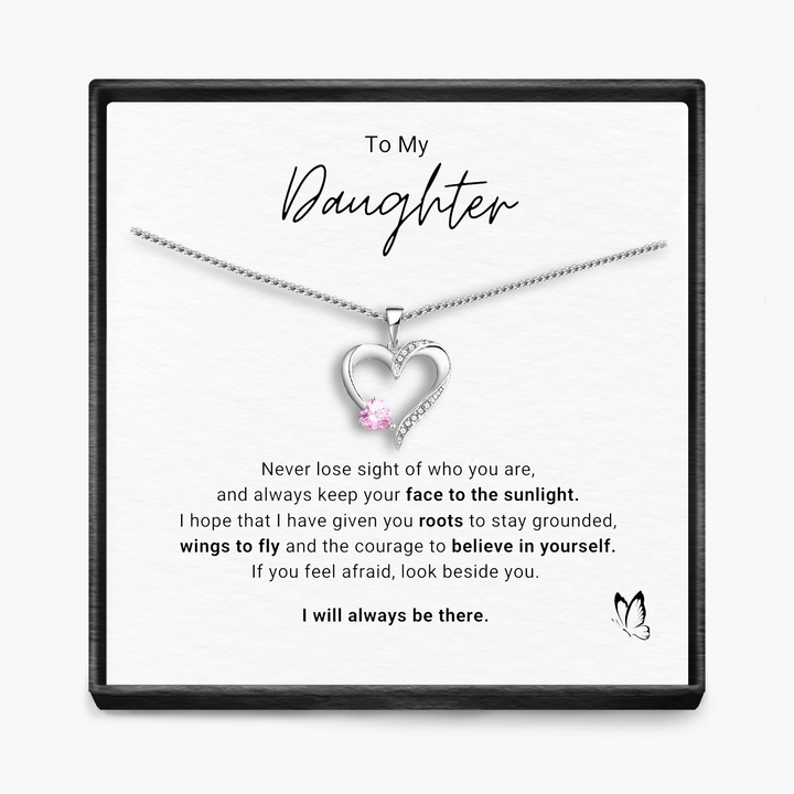 "To My Daughter"  Wings - Sterling Silver Sacred Heart Necklace - 5 Colours