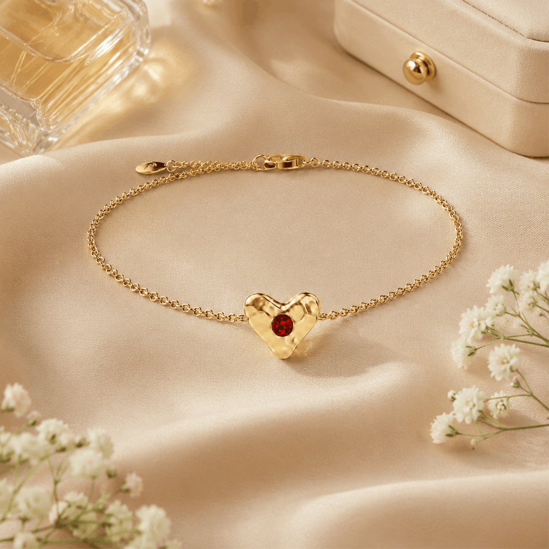 Birthstone Heart Bracelet
