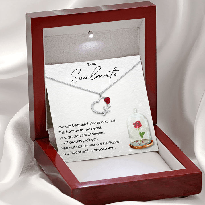 Soulmate - Rose Heart Necklace