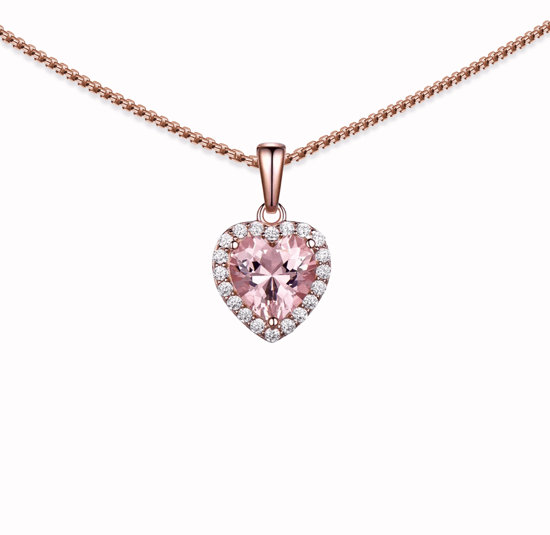 "Thank You Mum"  - Pink Morganite Heart Necklace