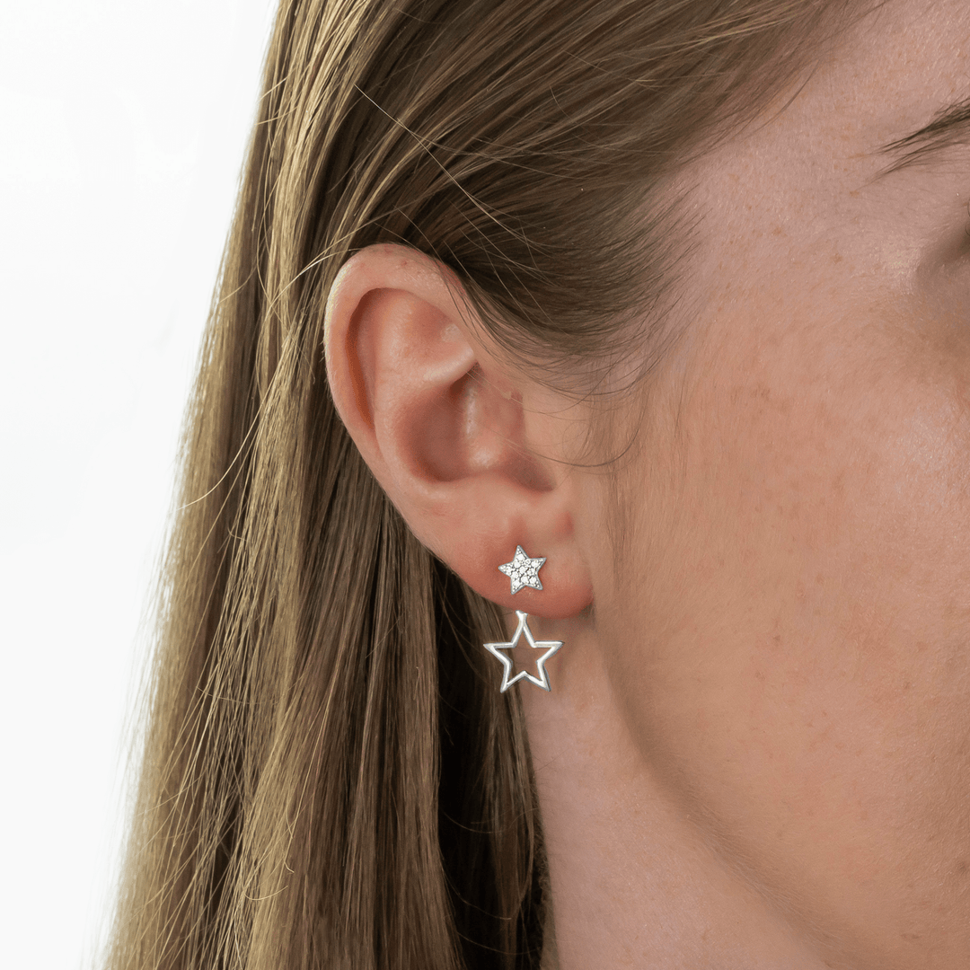 Dazzling Star Earrings - Silver