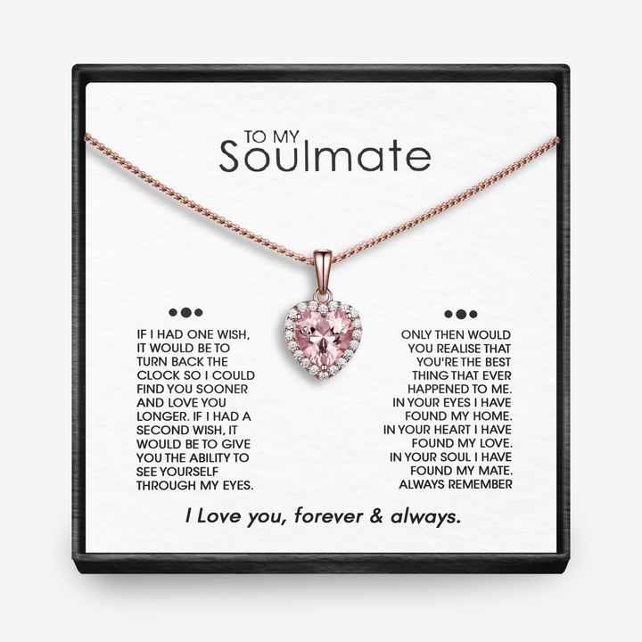 SOULMATE "ONE WISH"- Sparkling Morganite Heart Necklace