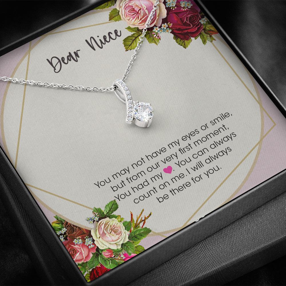 "TO MY NIECE" WHITE GOLD NECKLACE