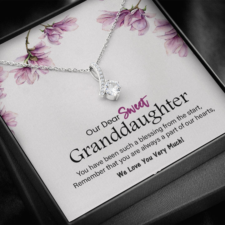 "TO OUR GRANDDAUGHTER" WHITE GOLD NECKLACE
