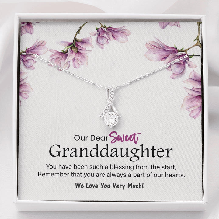 "TO OUR GRANDDAUGHTER" WHITE GOLD NECKLACE