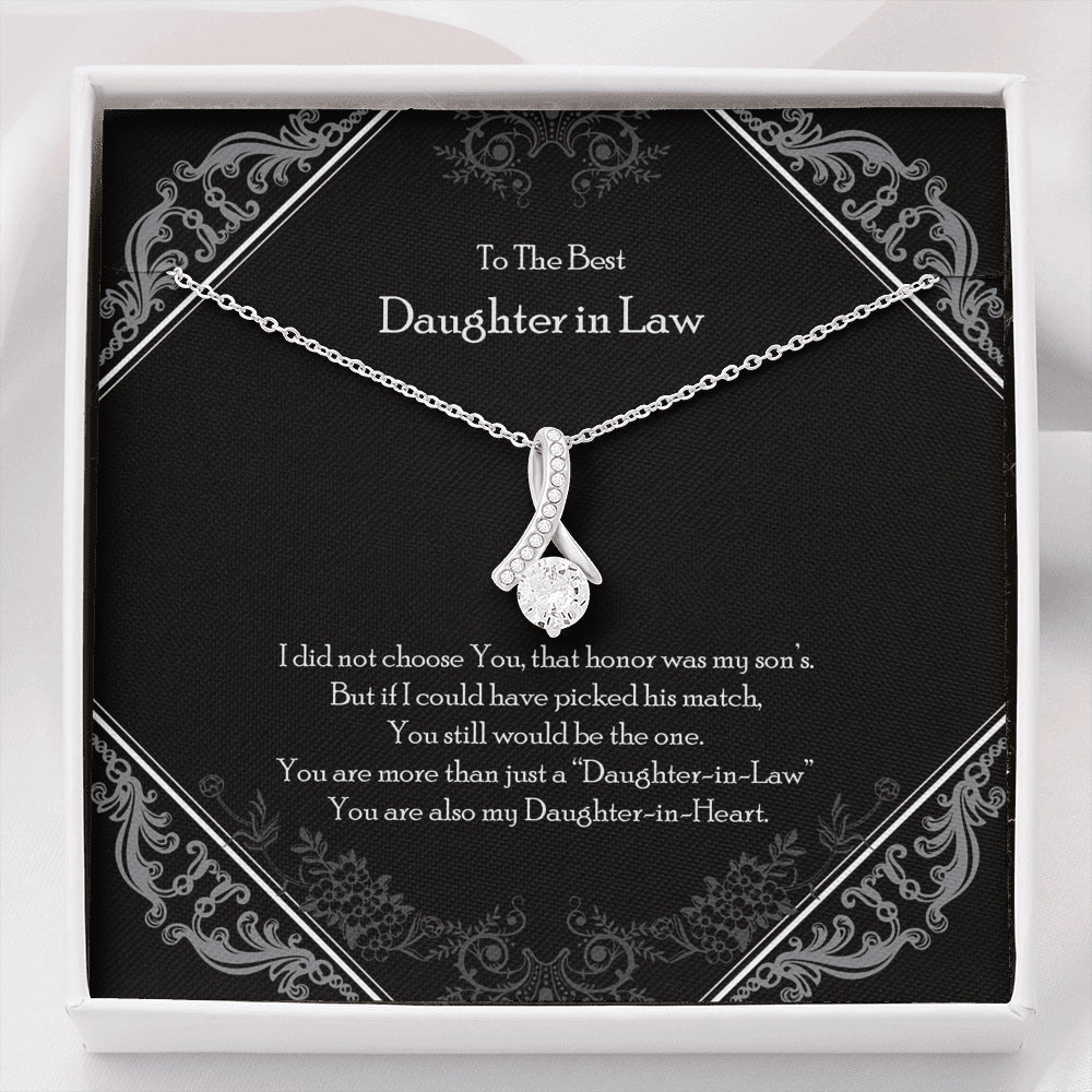 "To My Daughter In Law" WHITE GOLD NECKLACE
