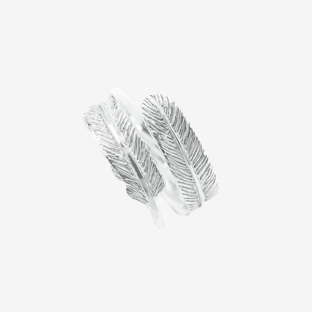 Sterling Silver Adjustable Feather Ring - "Fly Free"
