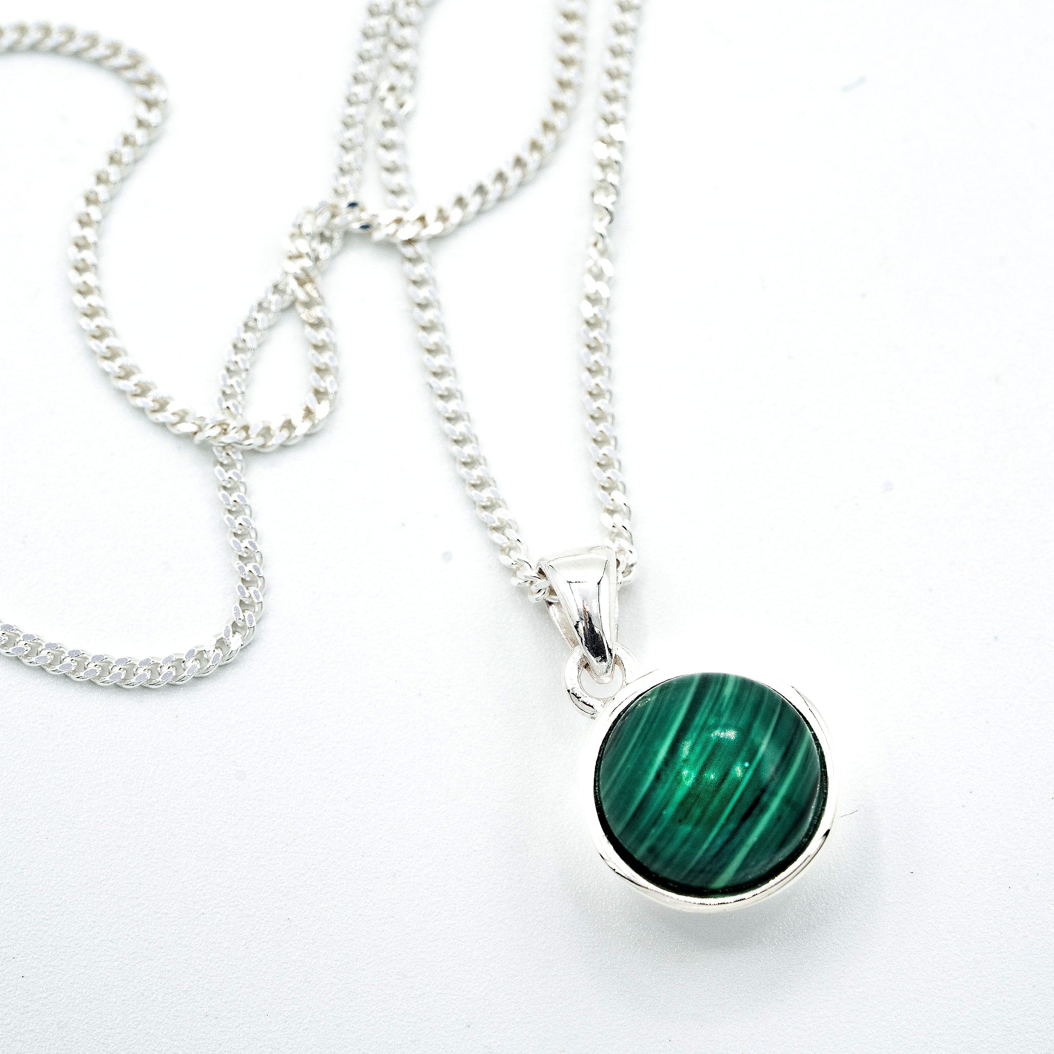 Sterling silver malachite on sale pendant