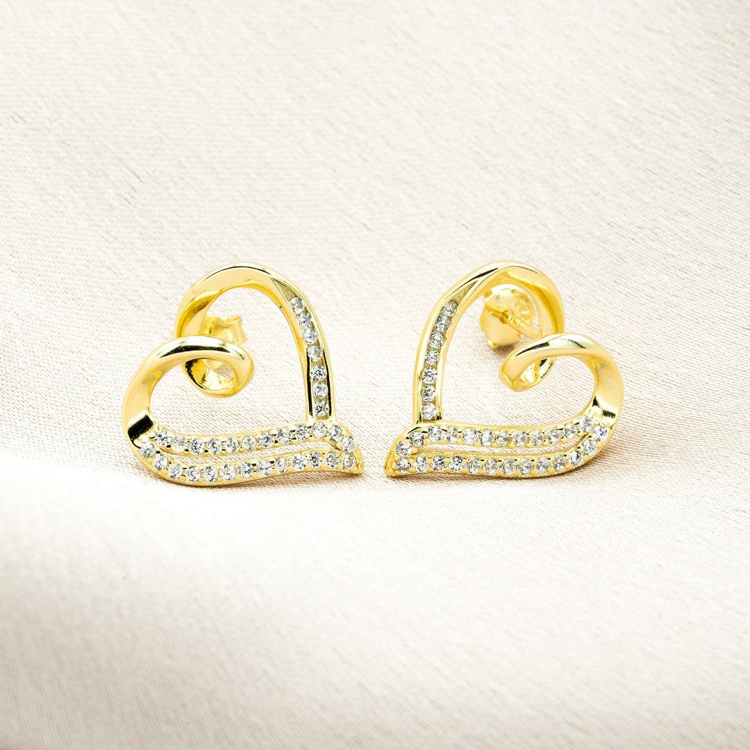Love Heart Earrings Gold