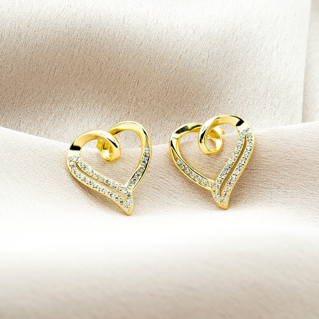 Love Heart Earrings Gold