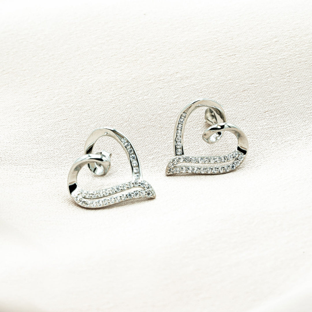 Love Heart Earrings Silver