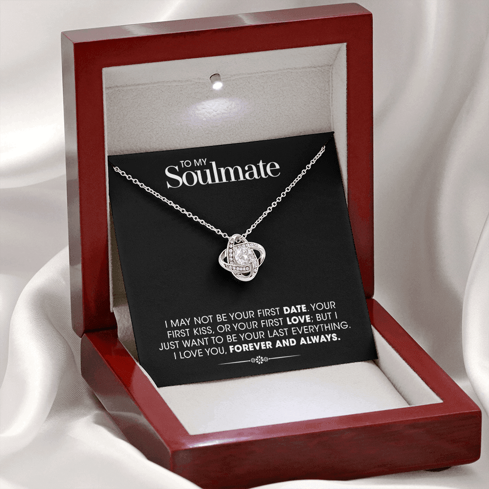 "To my Soulmate" - Silver Love knot necklace