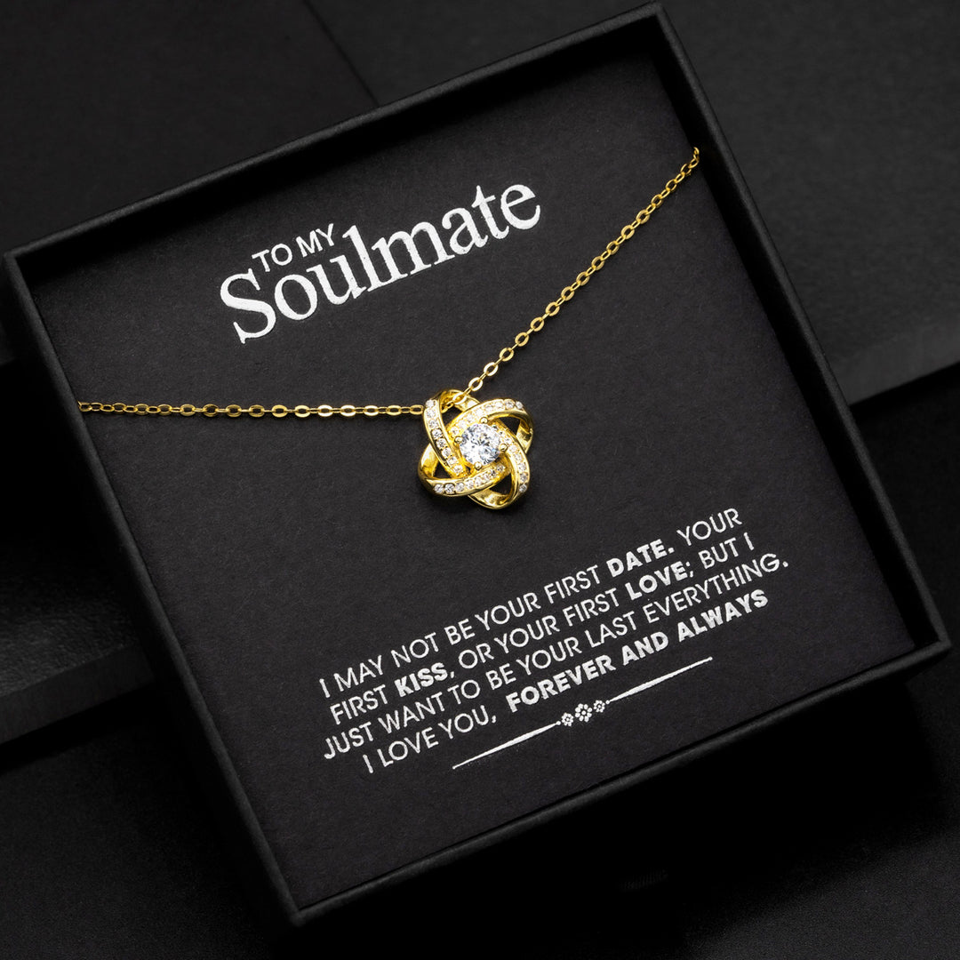 "To my Soulmate" - Silver Love knot necklace