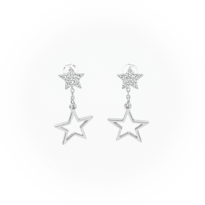 Dazzling Star Earrings - Silver